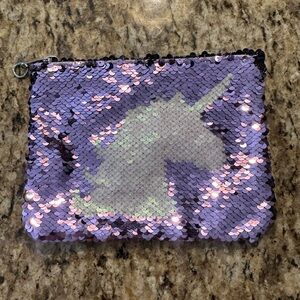Purple Sequin Unicorn Pouch for little girls
